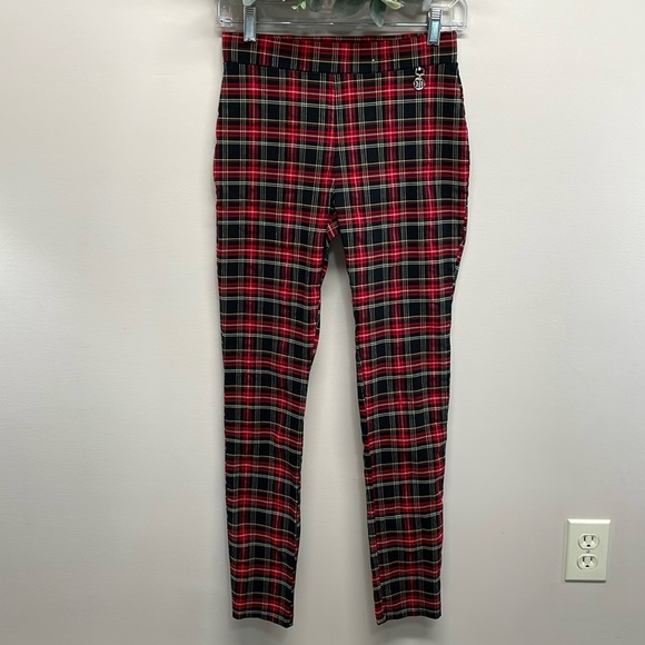 NWOT Tommy Hilfiger Pull On Stretch Slim Fit Plaid Pants 6 - Picture 1 of 16